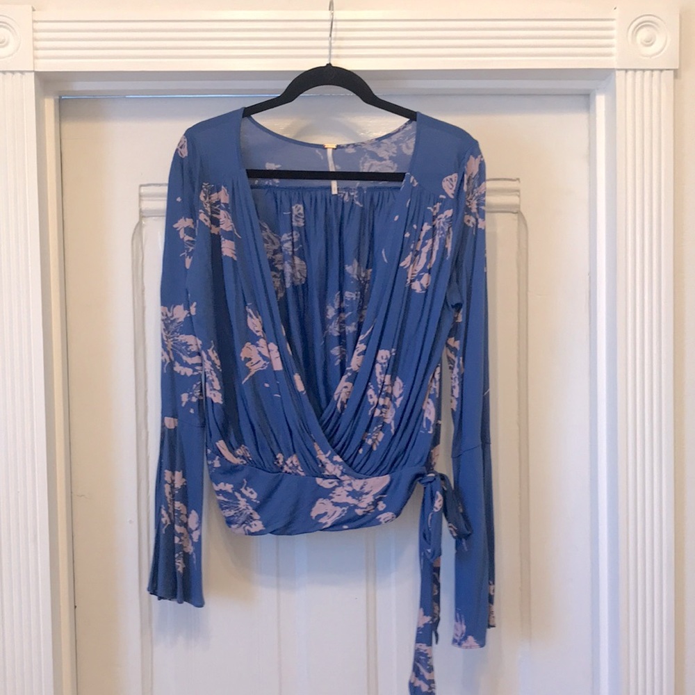 Free People mock cross-over top with side tie